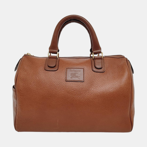 Calfskin Top Handle Bag Brown