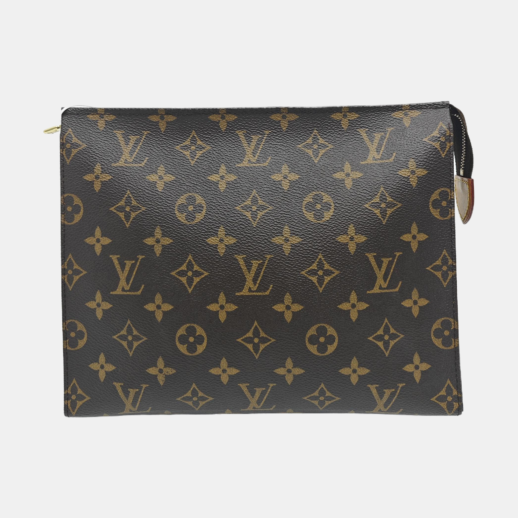 TOILET POCKET 26 Monogram Coated Canvas Brown