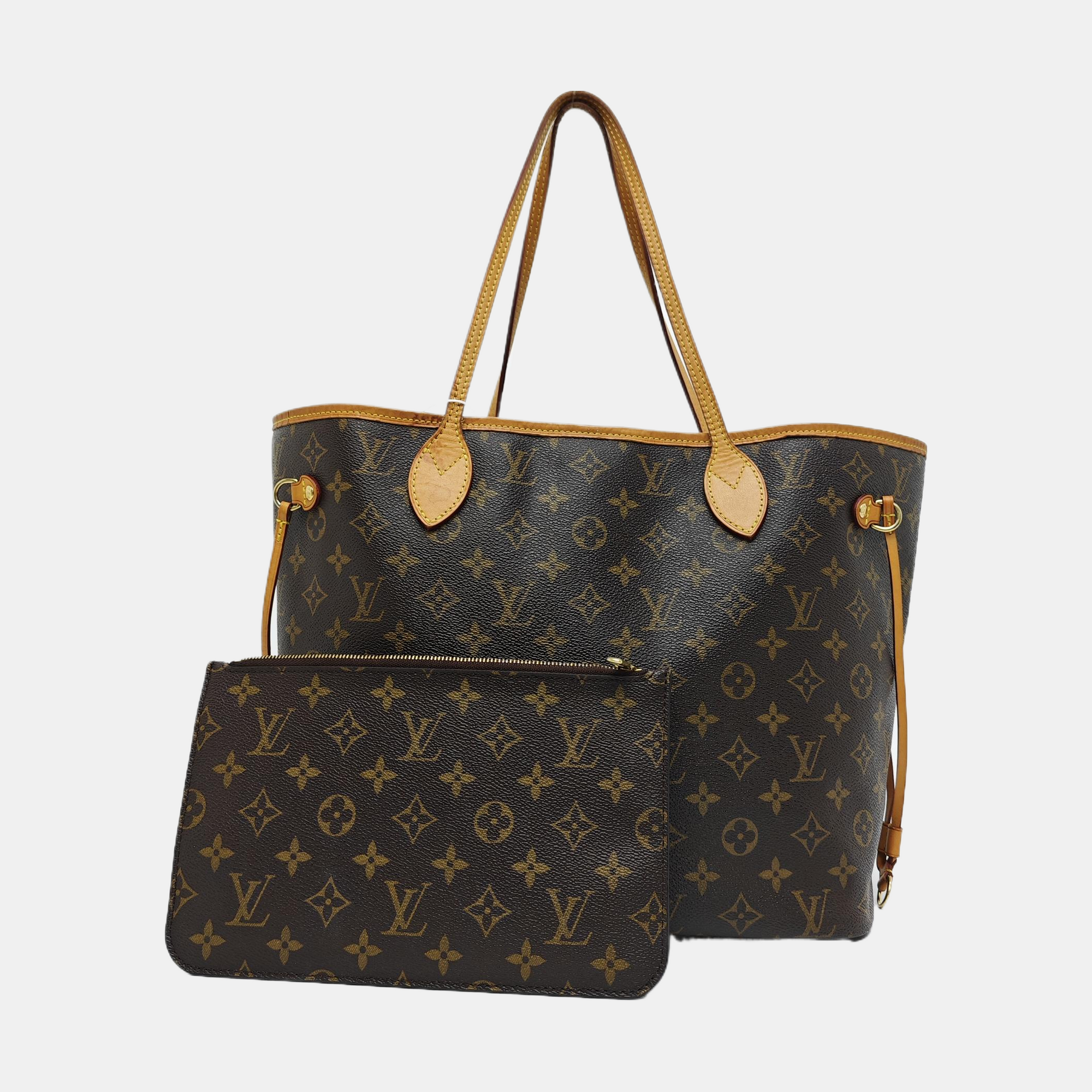 NEVERFULL MM Monogram Coated Canvas Brown