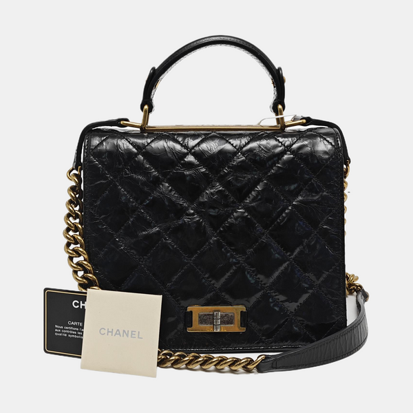 Authenticated pre-owned  2.55 Quilted Calfskin Black - Shoulder Bag at Looply