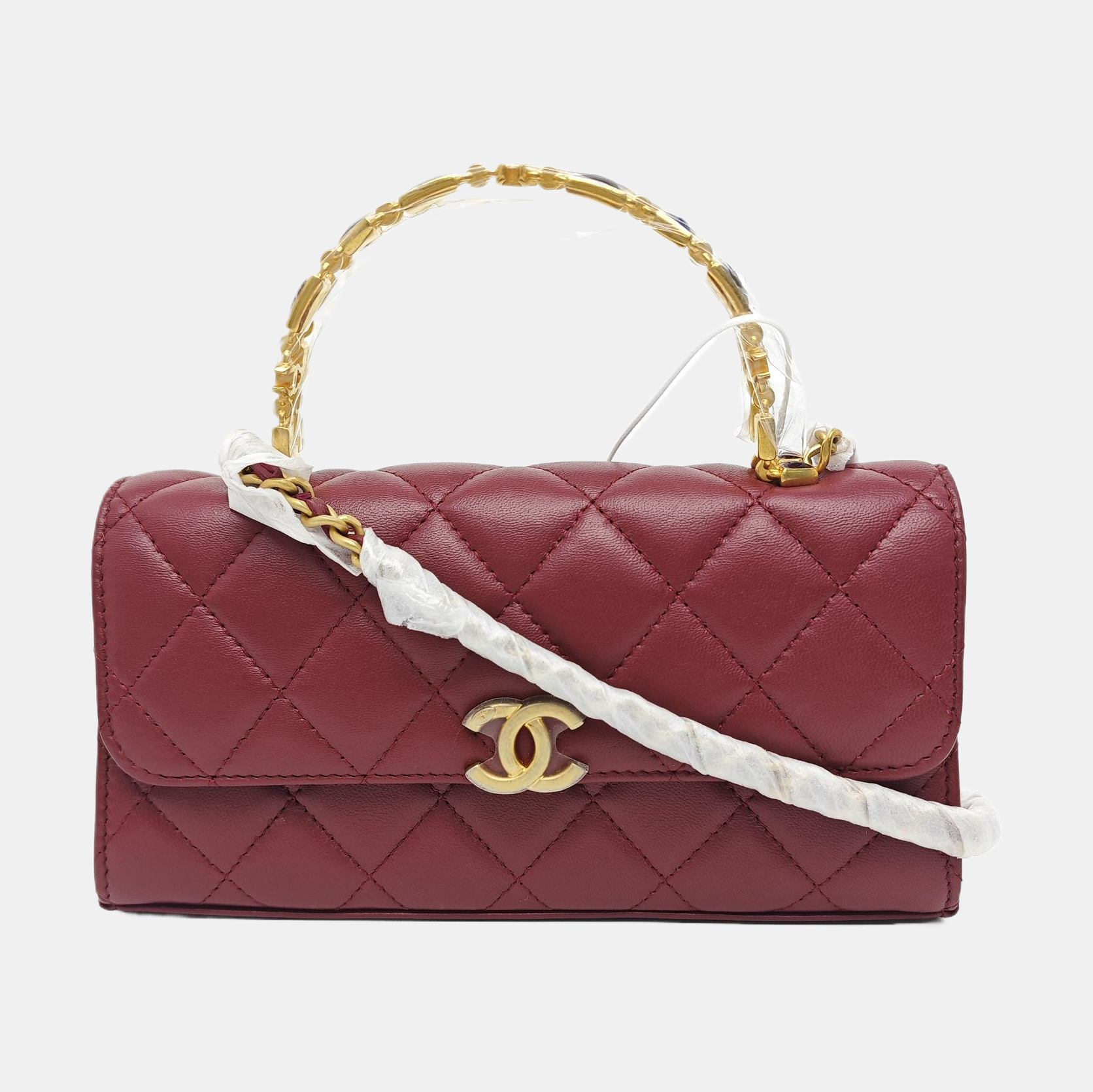 KELLY Mini Quilted Lambskin Red