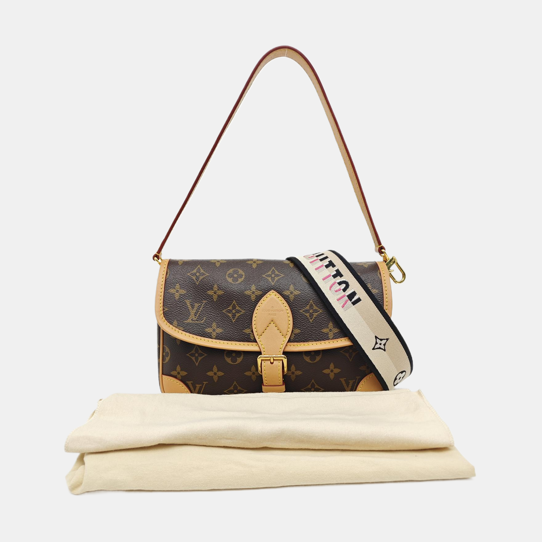 DIANE Monogram Coated Canvas Brown