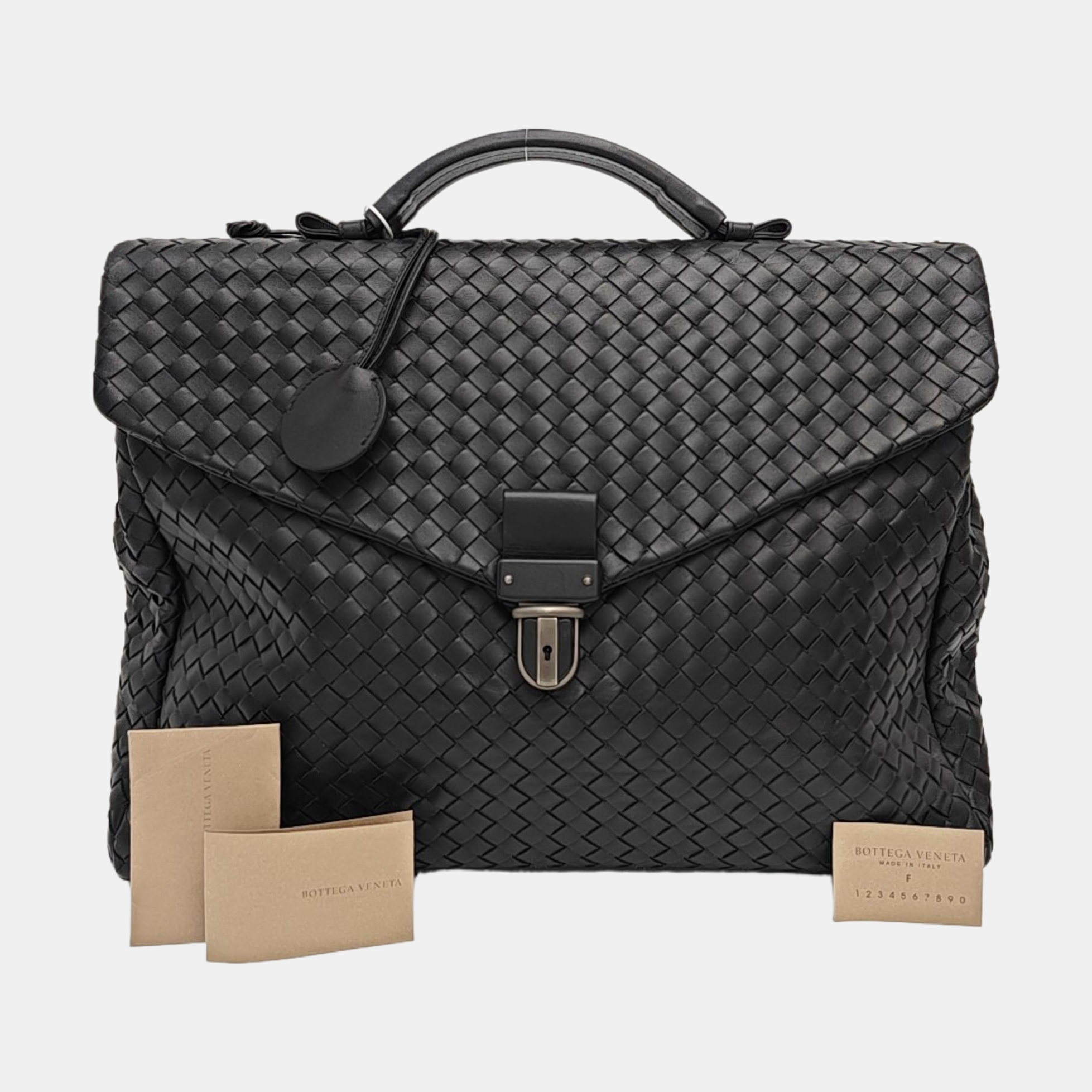 Calfskin Top Handle Bag Black