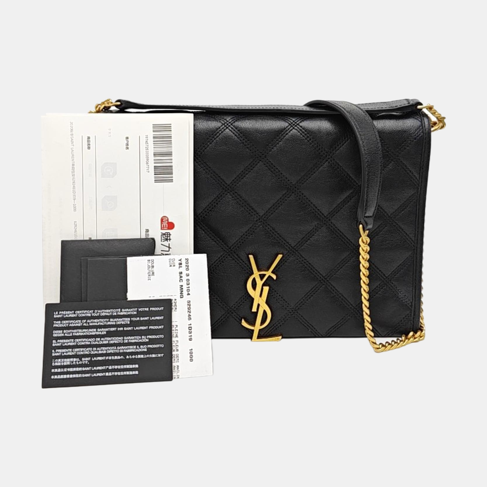 BECKY Mini Quilted Lambskin Black