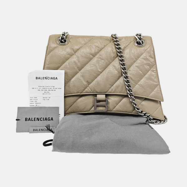 Crush Medium Quilted Calfskin Beige
