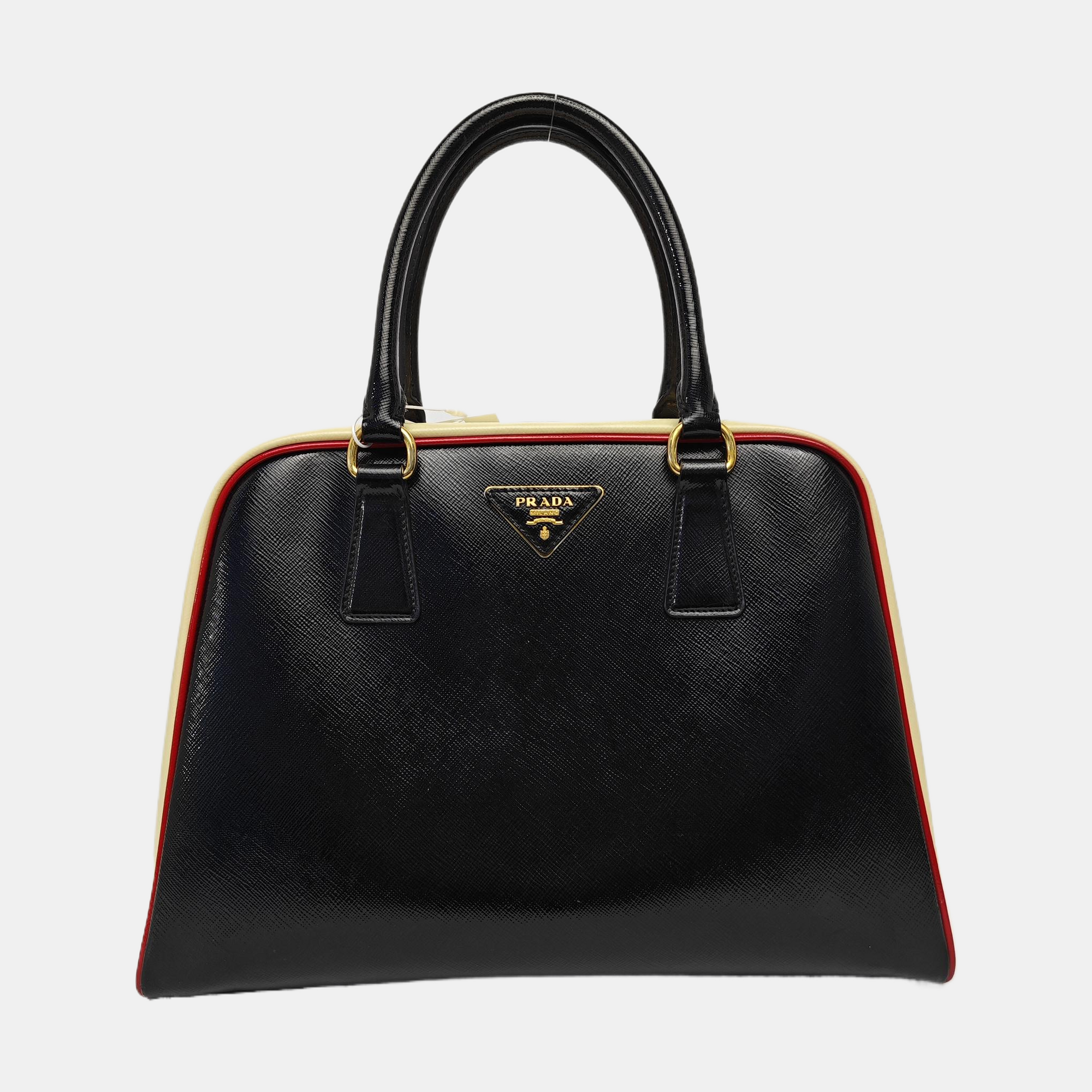 Saffiano Calfskin Top Handle Bag Black