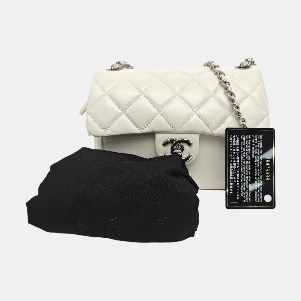 CLASSIC FLAP Mini Quilted Calfskin White