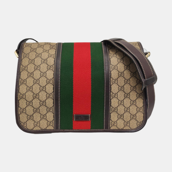 Monogram Coated Canvas Crossbody Bag Beige