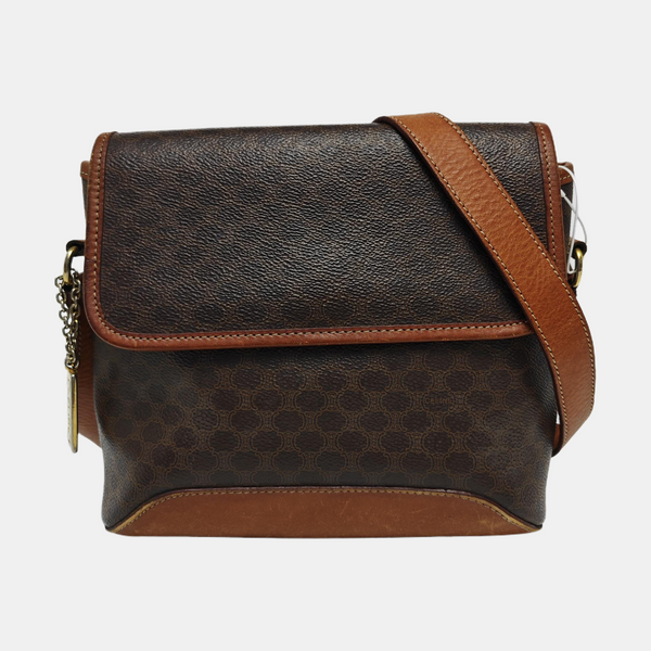 Coated Canvas Shoulder Bag Brown