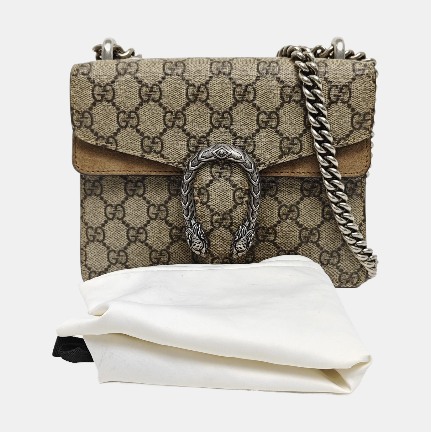 Dionysus Mini Monogram Coated Canvas Beige