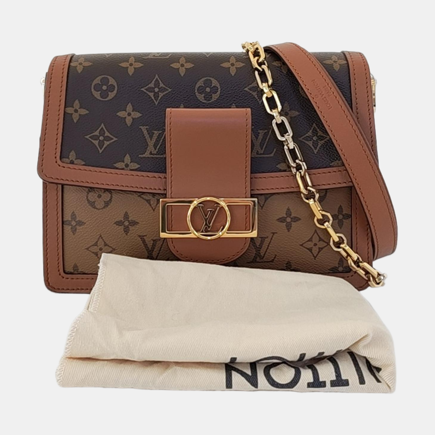 DAUPHINE MM Monogram Coated Canvas Brown