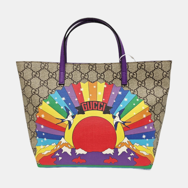 Monogram Coated Canvas Tote Bag Beige