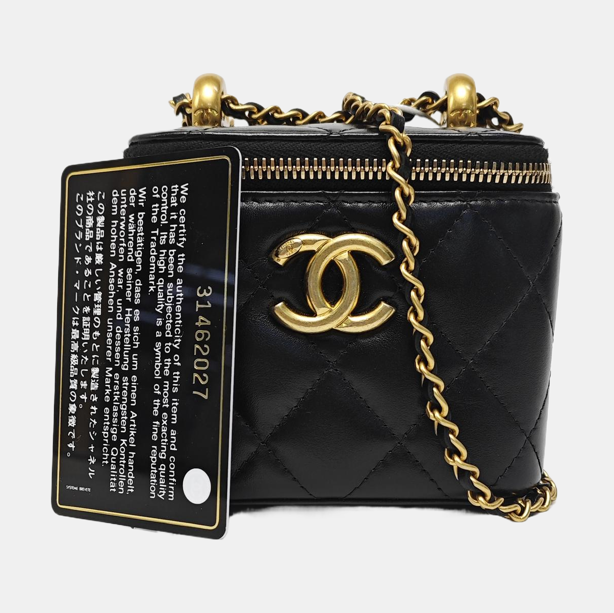 VANITY CASE Mini Quilted Calfskin Black