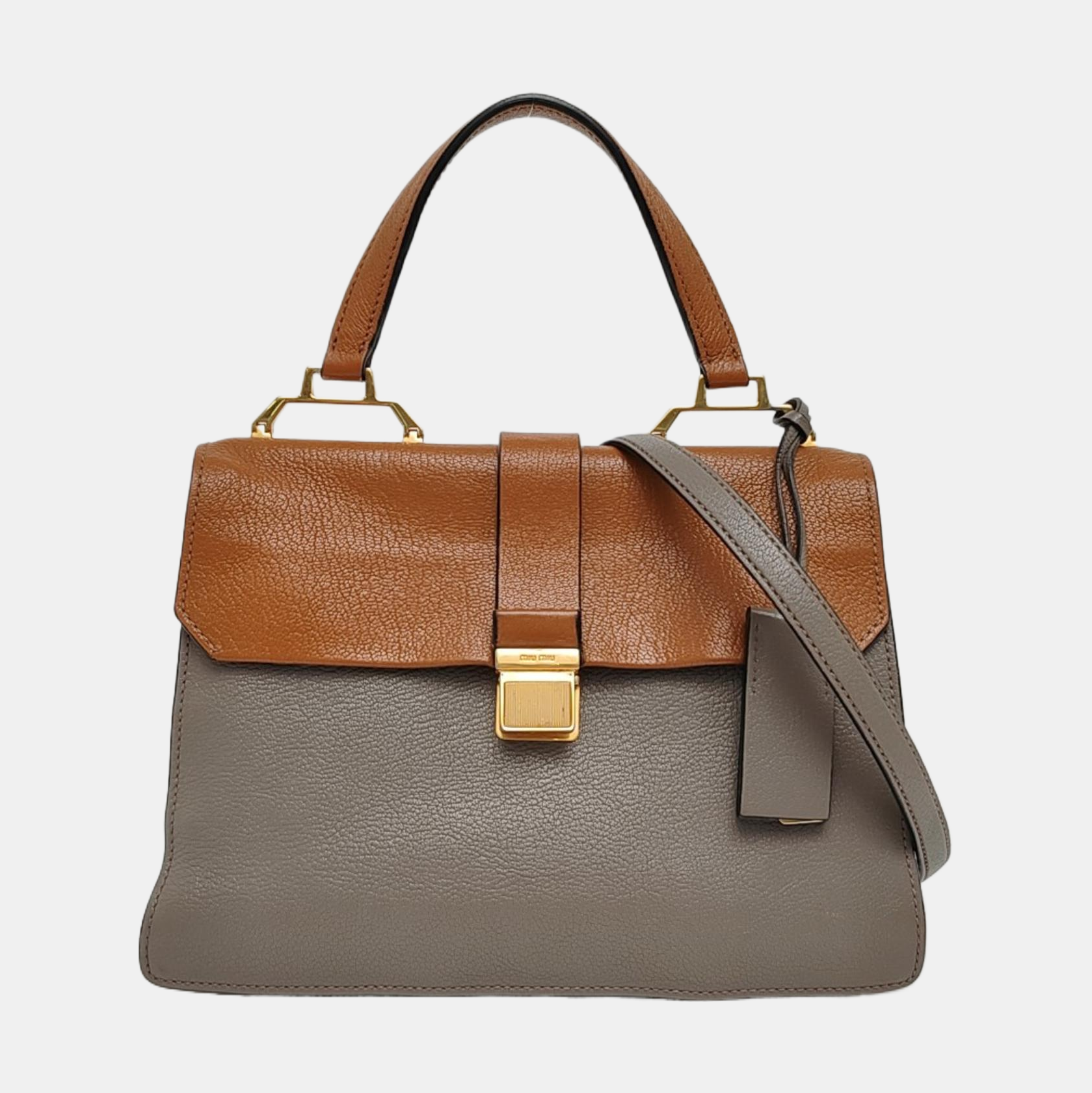 Calfskin Shoulder Bag Gray