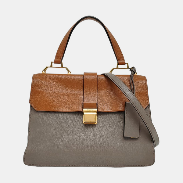 Calfskin Shoulder Bag Gray