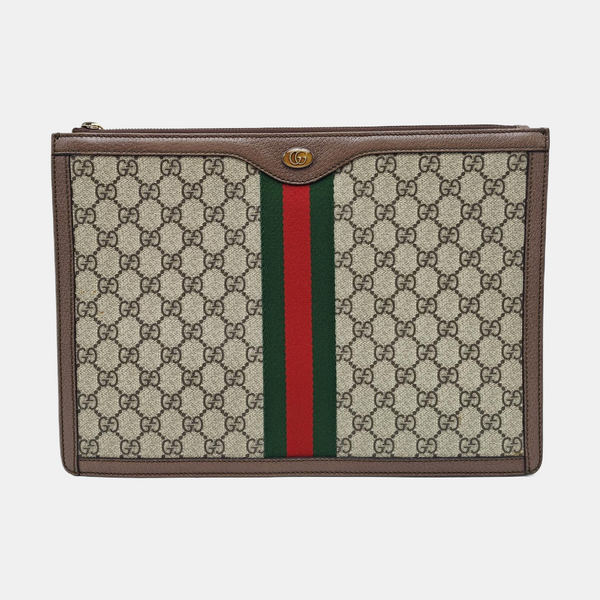 Ophidia Medium Monogram Coated Canvas Beige