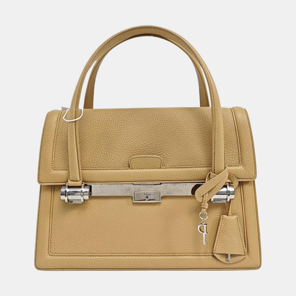 Calfskin Top Handle Bag Beige