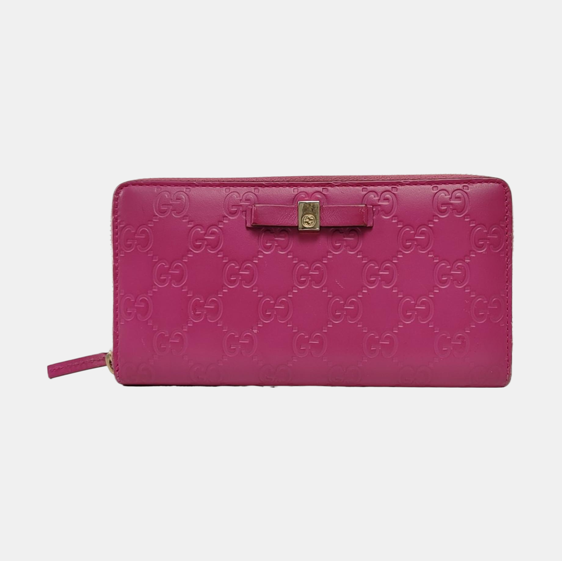 Signature Monogram Calfskin Red Wallet