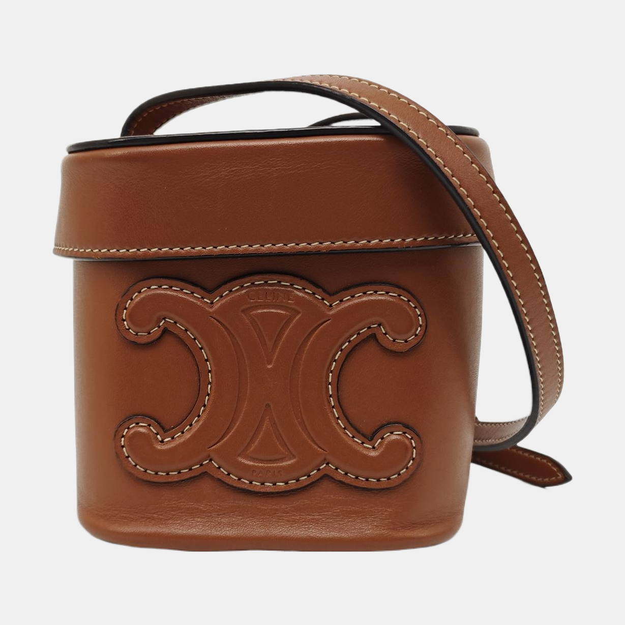 Calfskin Shoulder Bag Brown