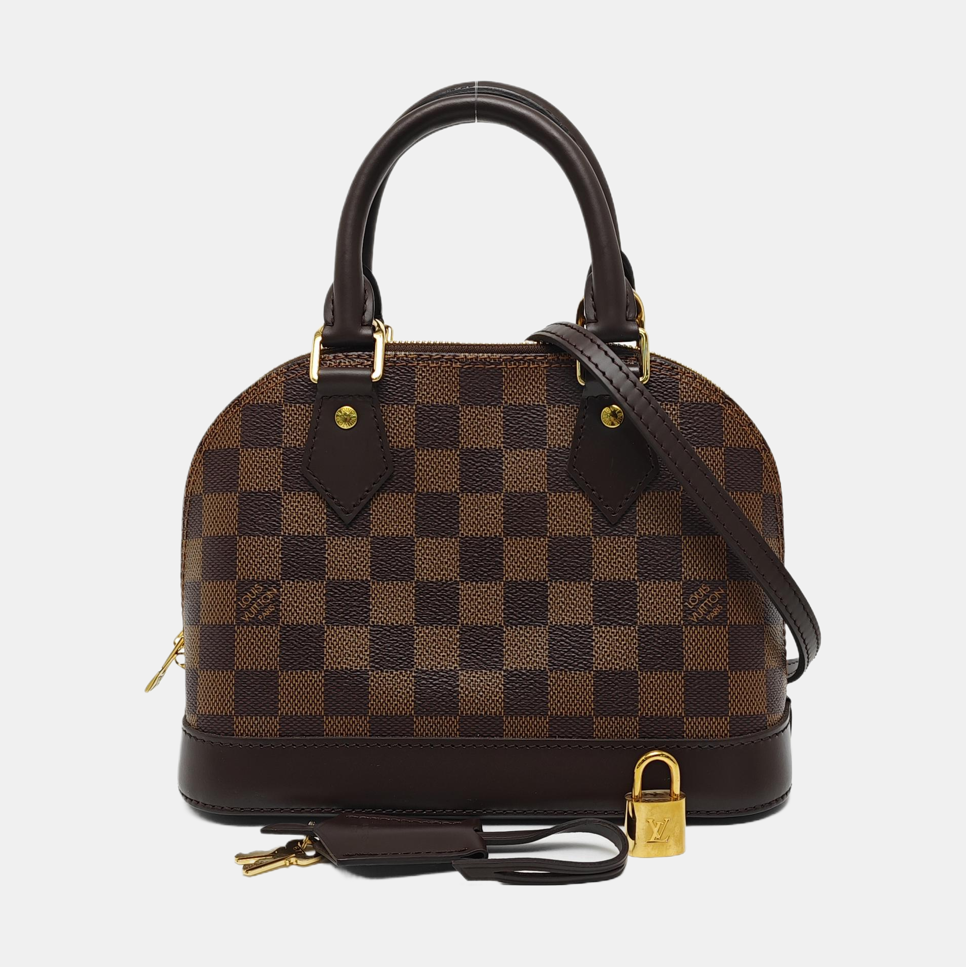 ALMA BB Damier Ebene Coated Canvas Brown
