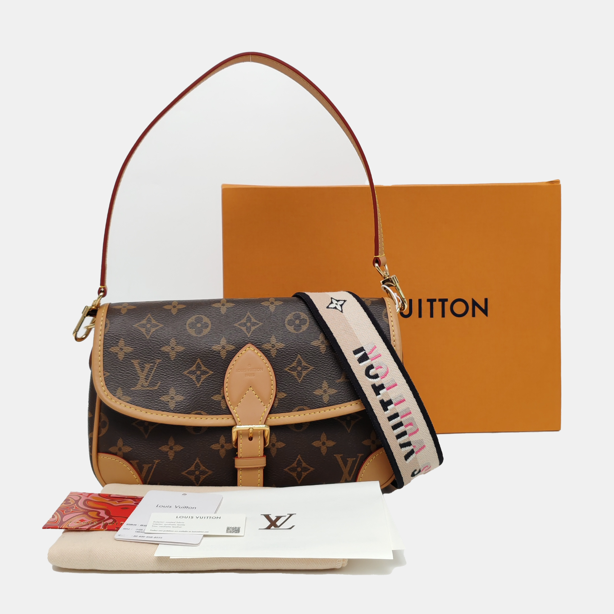 DIANE Monogram Coated Canvas Brown