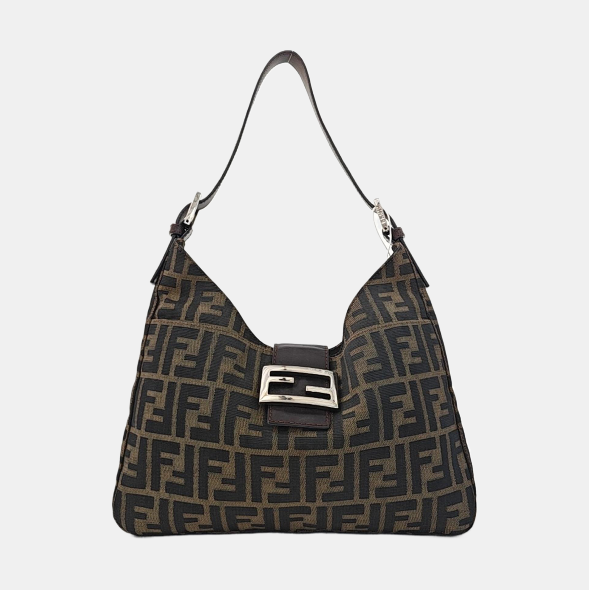 Fabric Shoulder Bag Brown