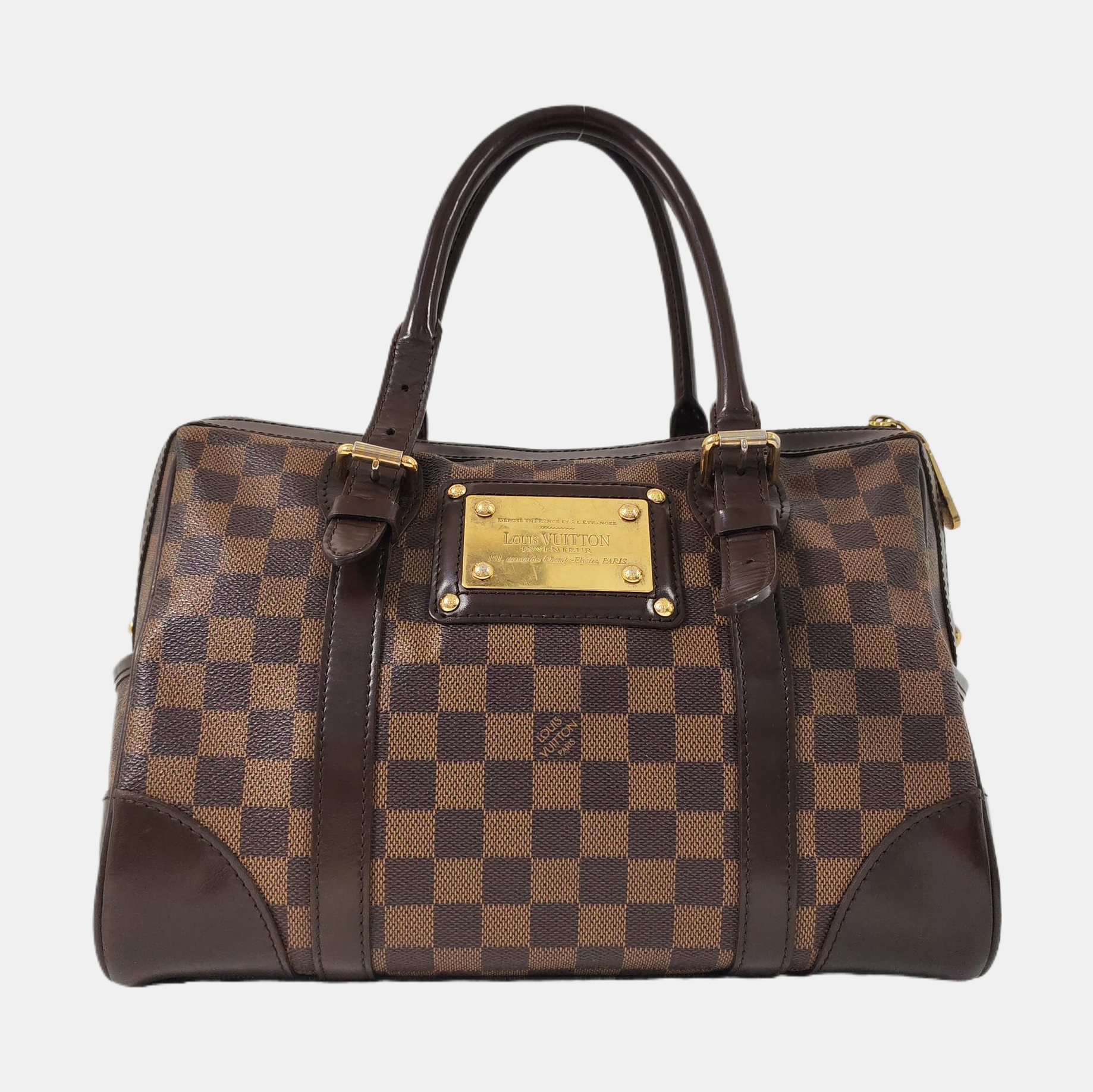BERKELEY Damier Ebene Coated Canvas Brown
