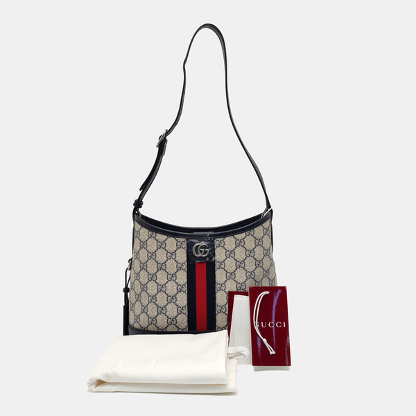 Ophidia Small Monogram Coated Canvas Beige