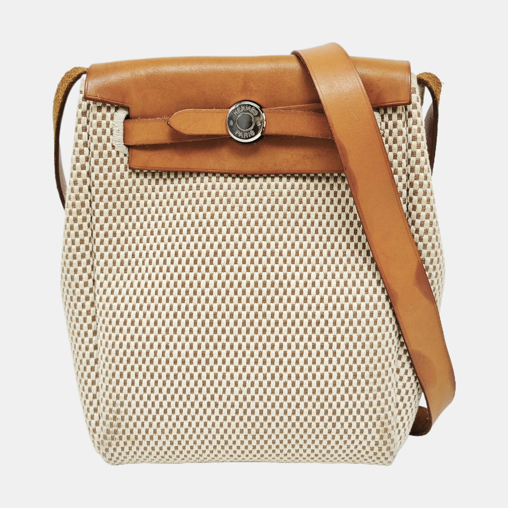 Authenticated pre-owned  Herbag Canvas White - Shoulder Bag at Looply