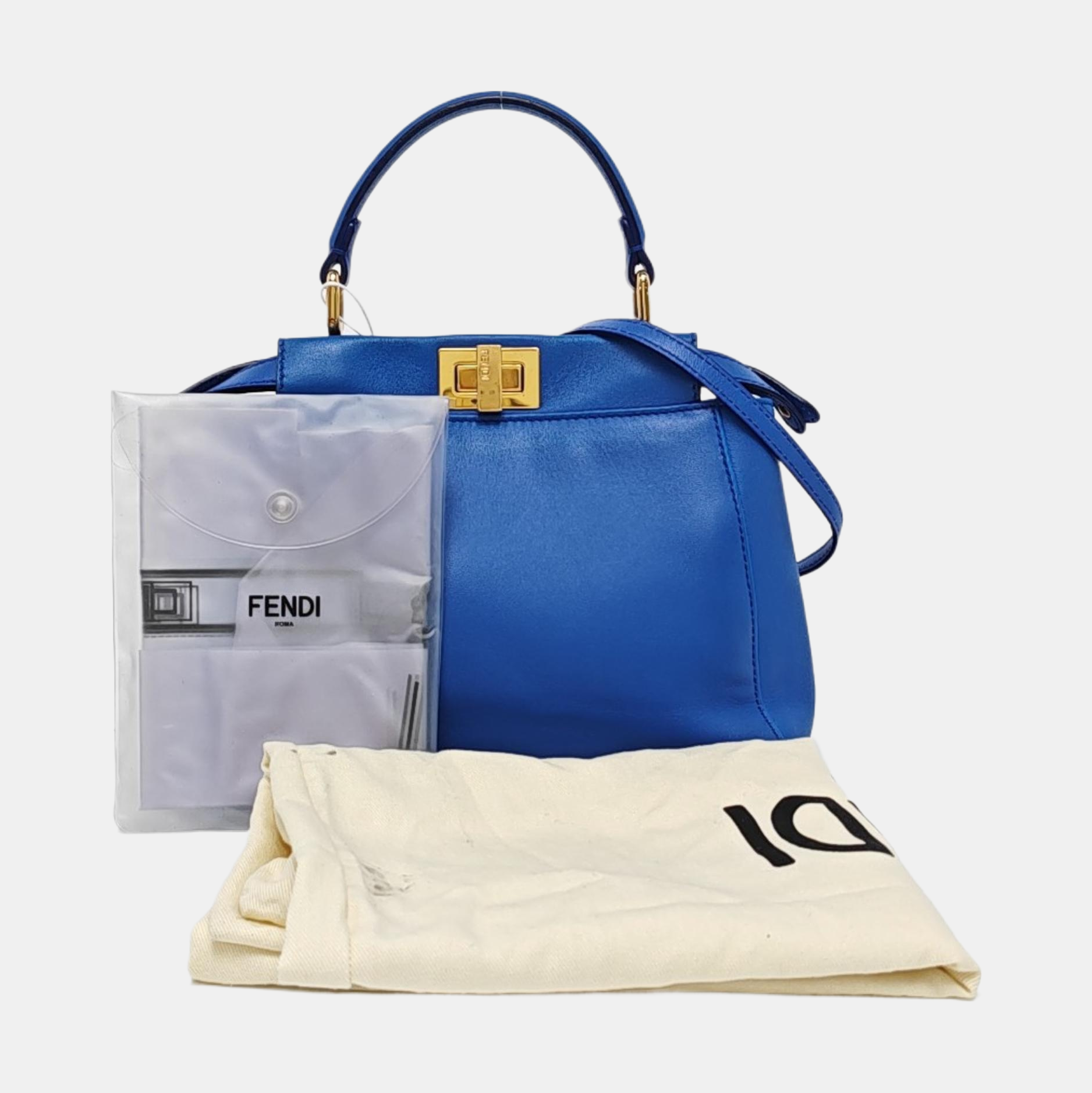 Authenticated pre-owned  Peekaboo Mini Calfskin Blue - Tote Bag at Looply