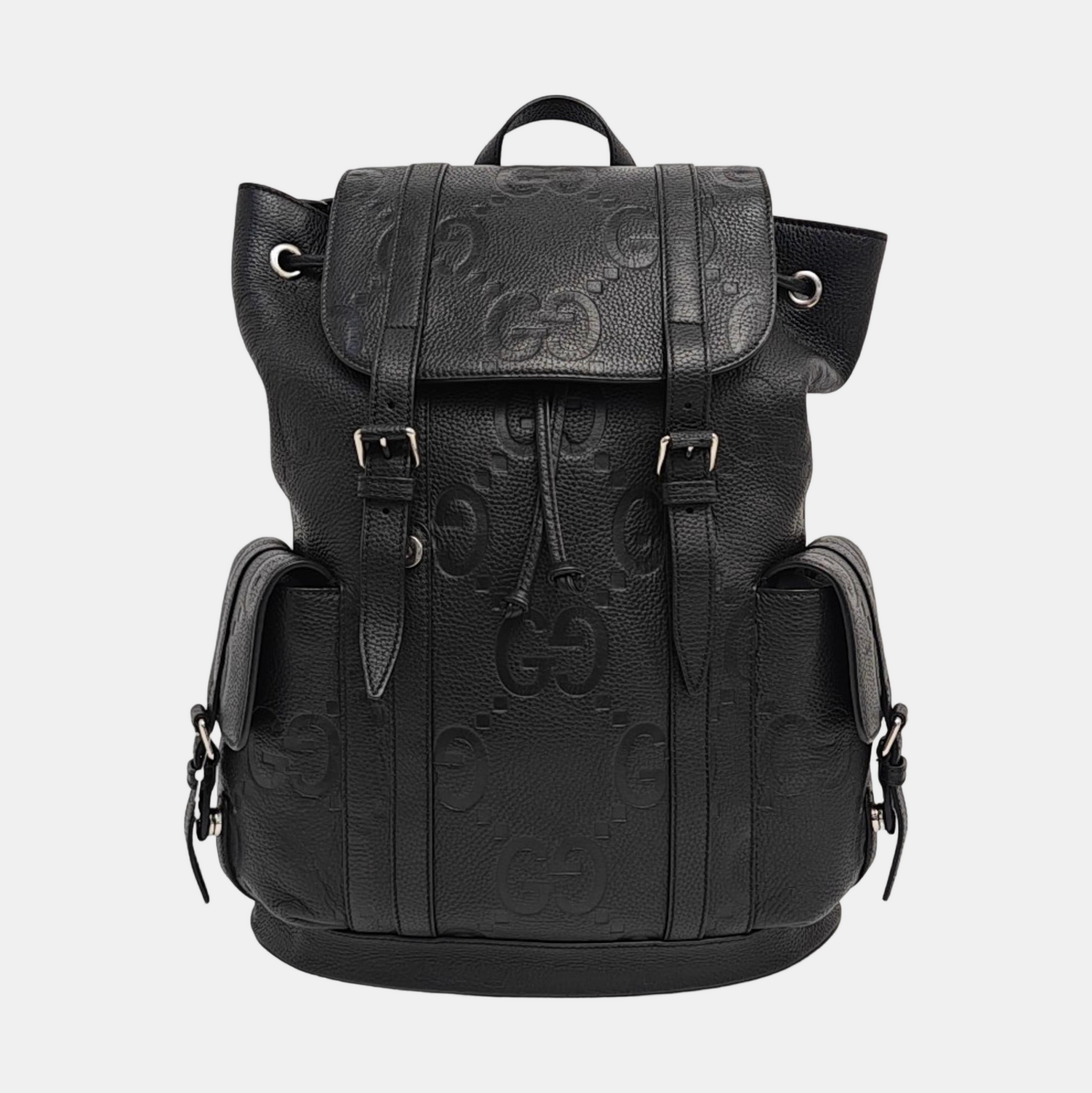 Monogram Calfskin Backpack Large Black