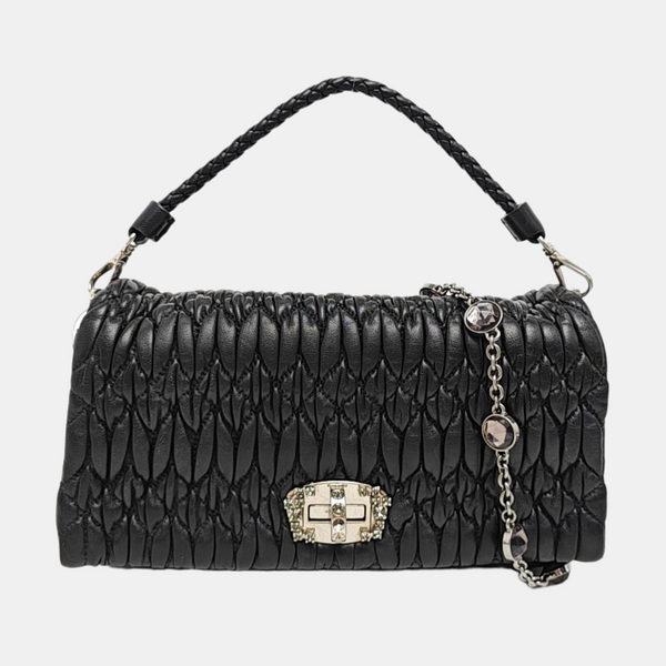 Crystal Quilted Lambskin Black