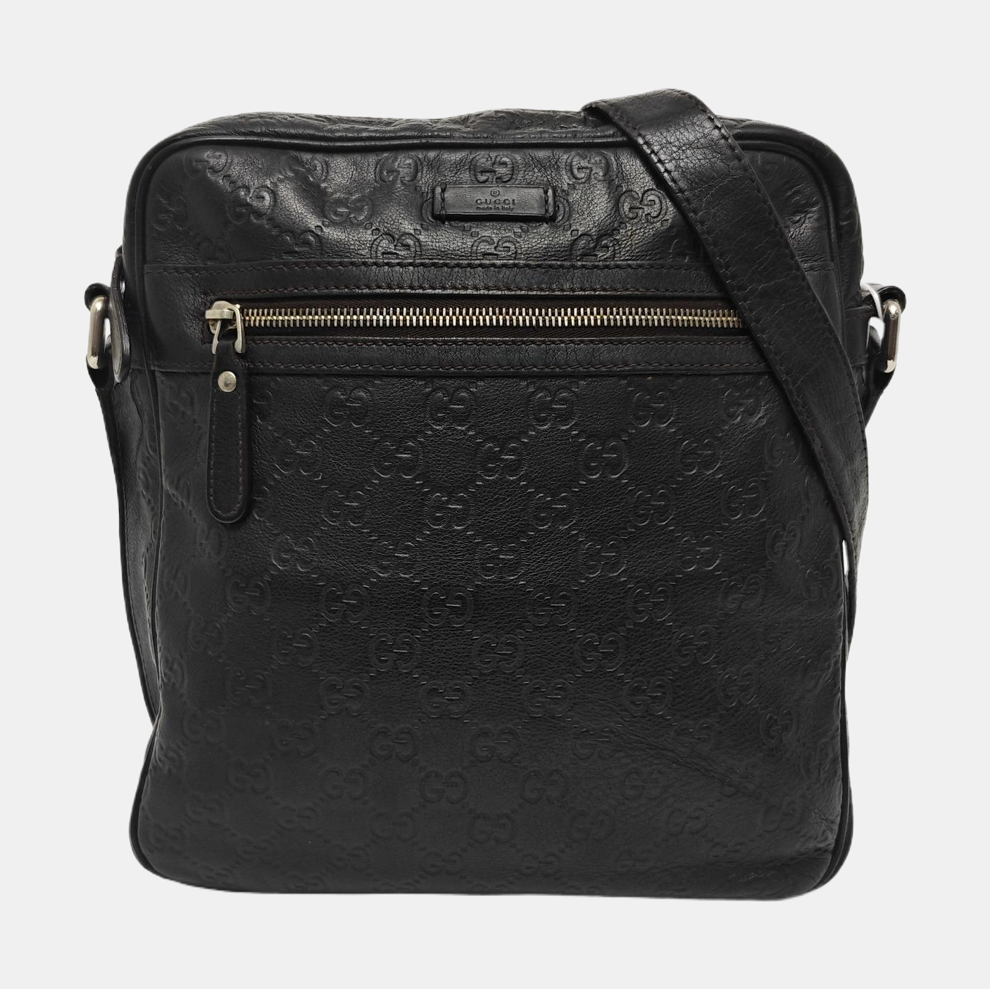Monogram Calfskin Shoulder Bag Black