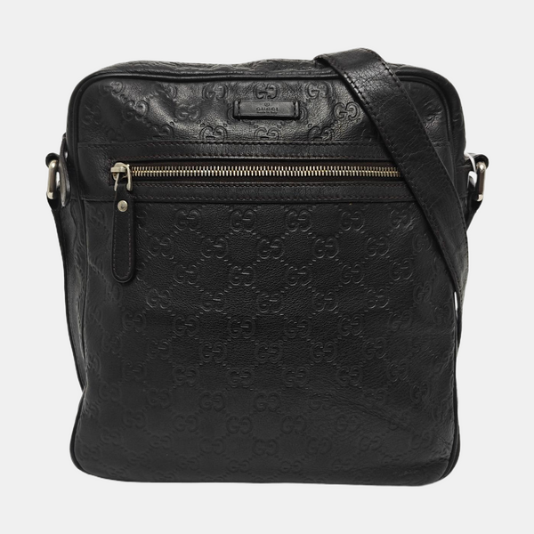 Monogram Calfskin Shoulder Bag Black