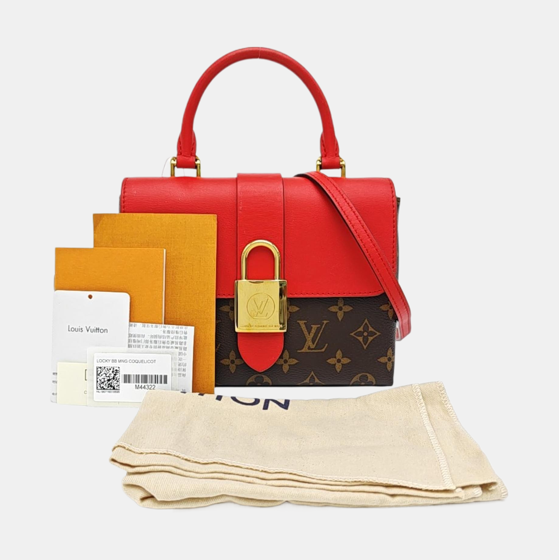 LOCKY BB Monogram Coated Canvas Red