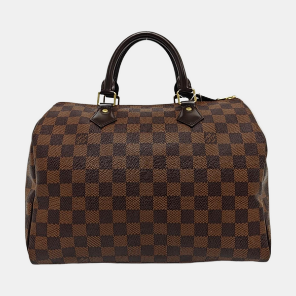 Authenticated pre-owned  SPEEDY 30 Damier Ebene Coated Canvas Brown - Top Handle Bag at Looply