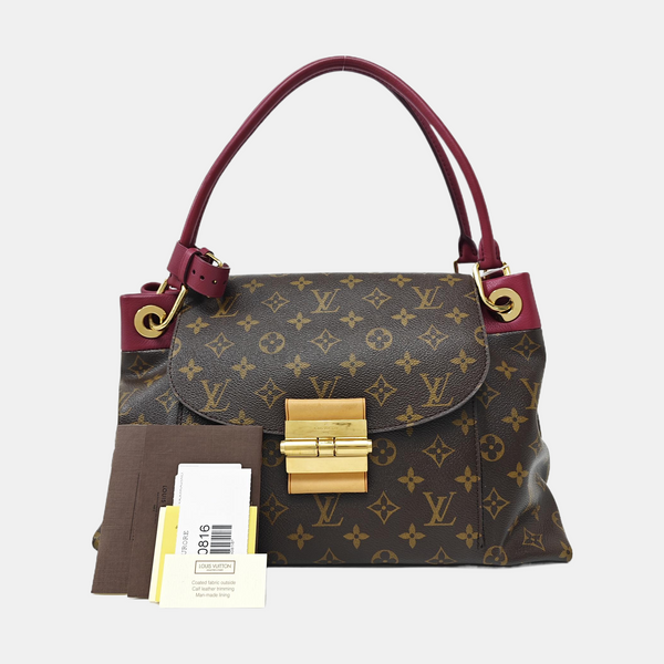 OLYMPE MM Monogram Coated Canvas Brown