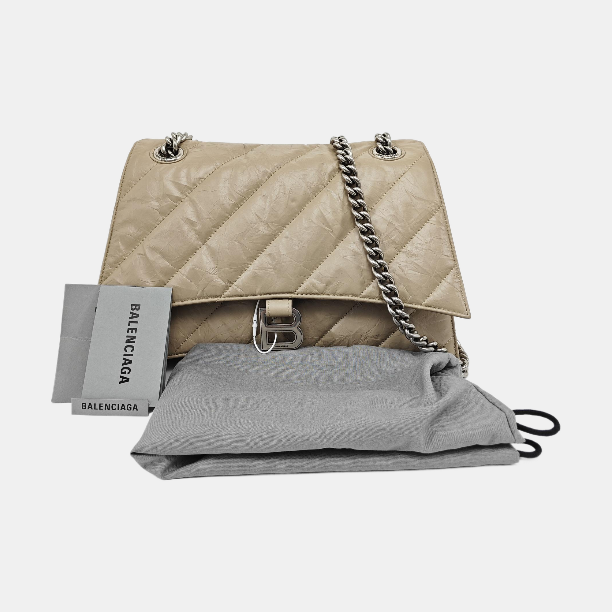 Crush Medium Quilted Calfskin Beige