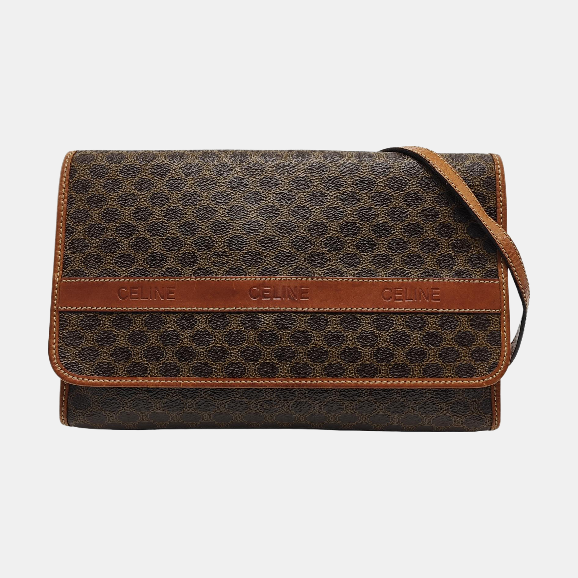 TRIOMPHE ROUND Coated Canvas Brown