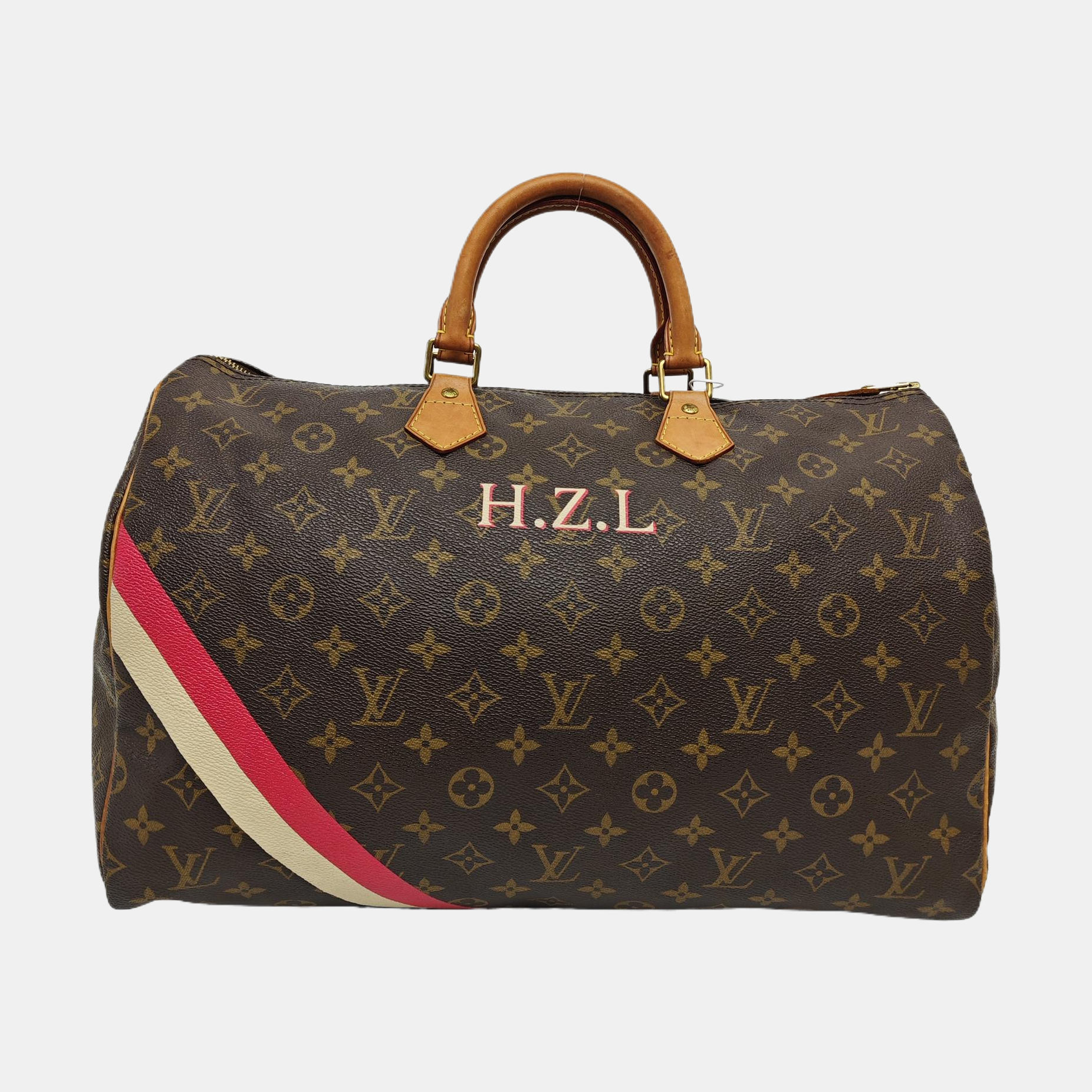 Monogram Coated Canvas Top Handle Bag 40 Brown