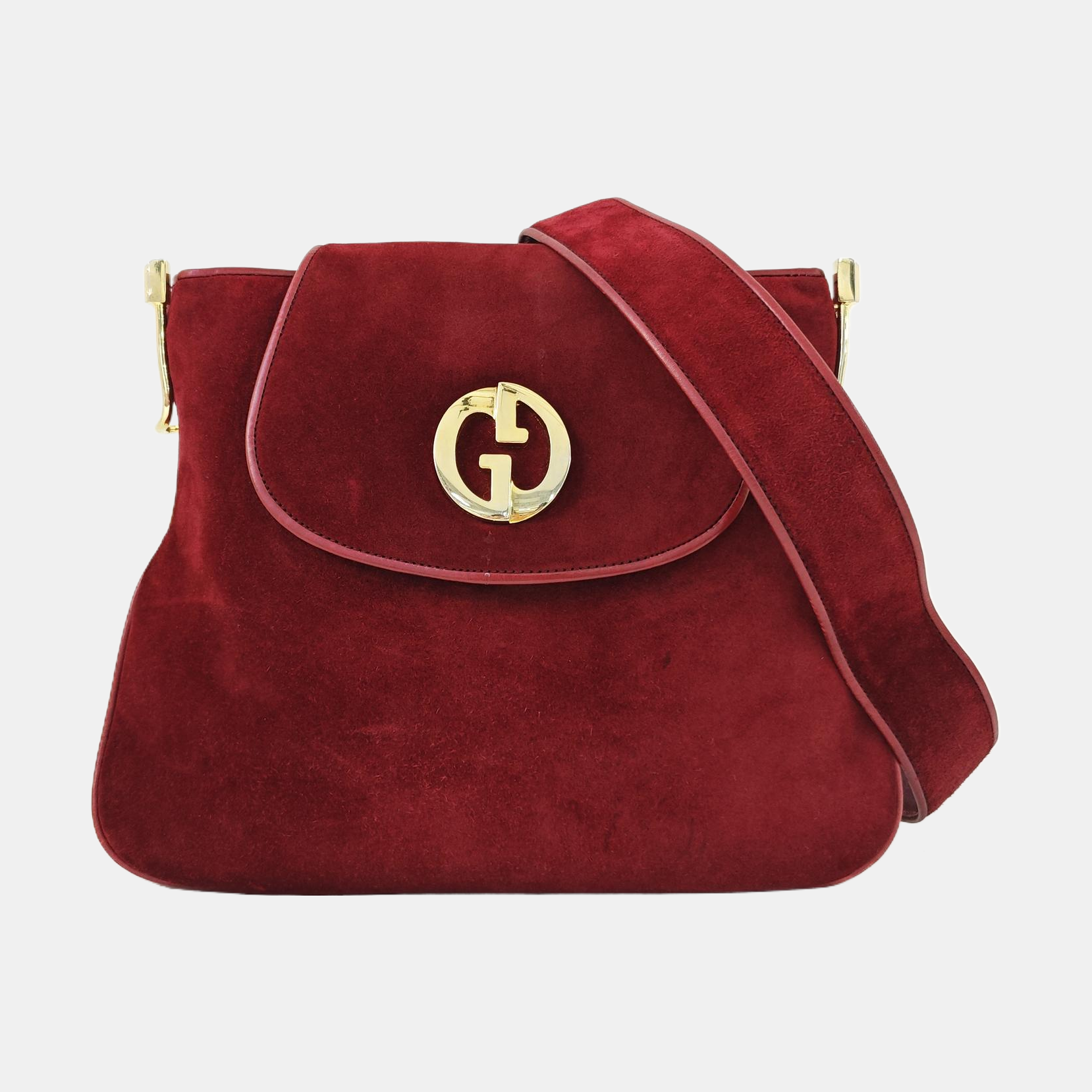Suede Shoulder Bag Red