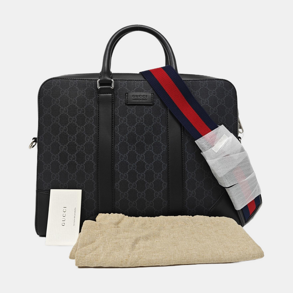 Monogram Coated Canvas Shoulder Bag Black