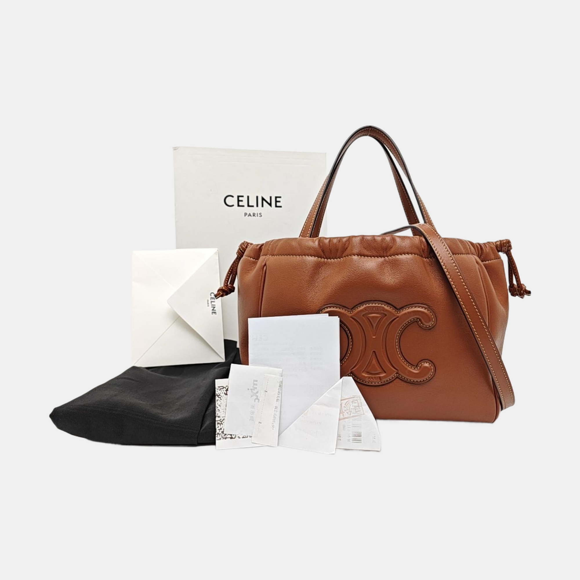 CABAS TRIOMPHE Small Quilted Calfskin Brown