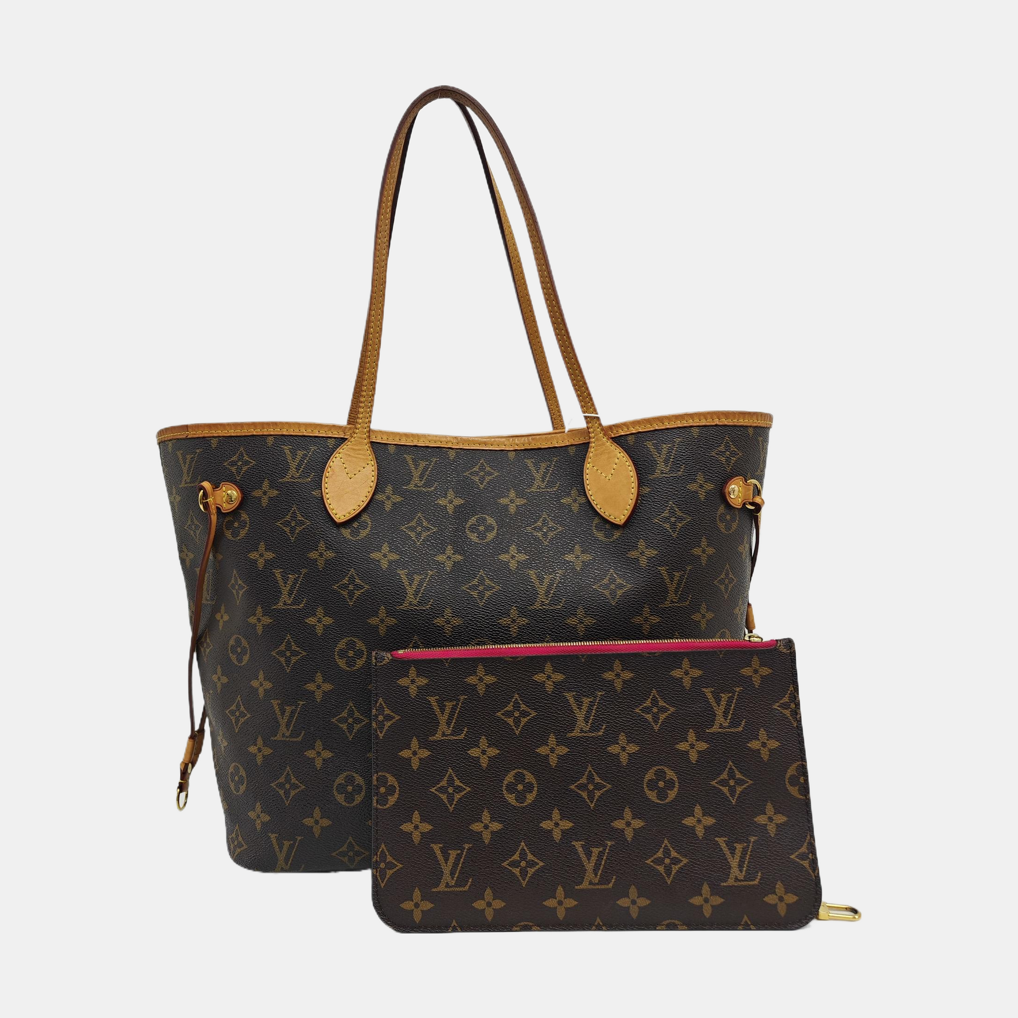 NEVERFULL MM Monogram Coated Canvas Brown