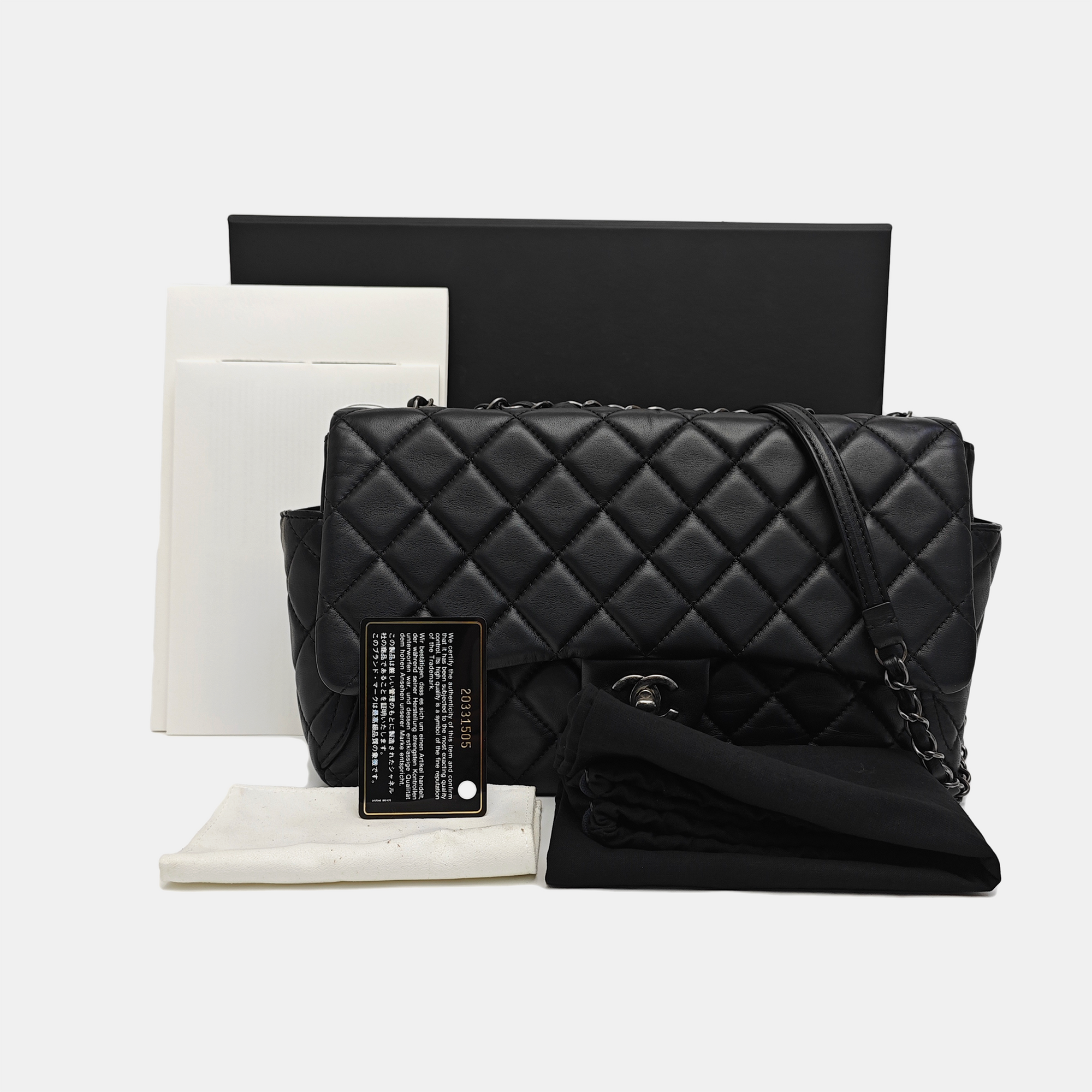 Quilted Calfskin Shoulder Bag Black