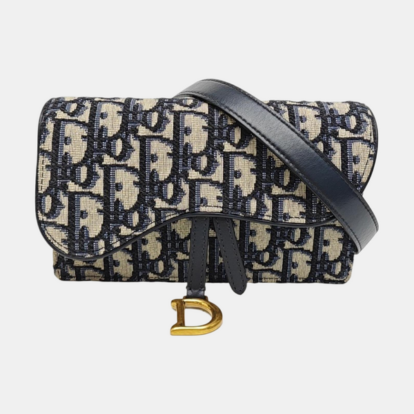 Saddle Mini Oblique Canvas Blue