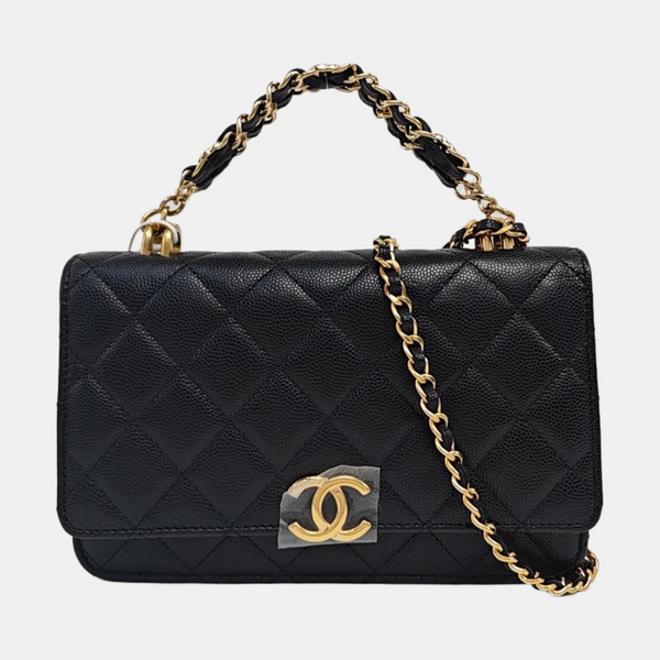WOC Quilted Grained Calfskin Black