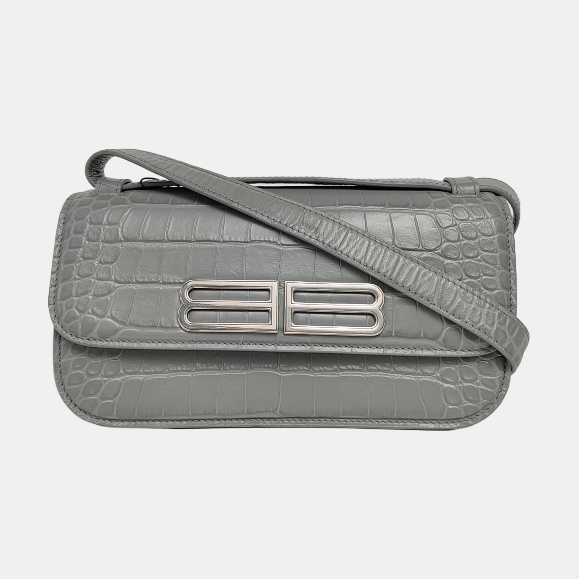 Round Small Calfskin Gray