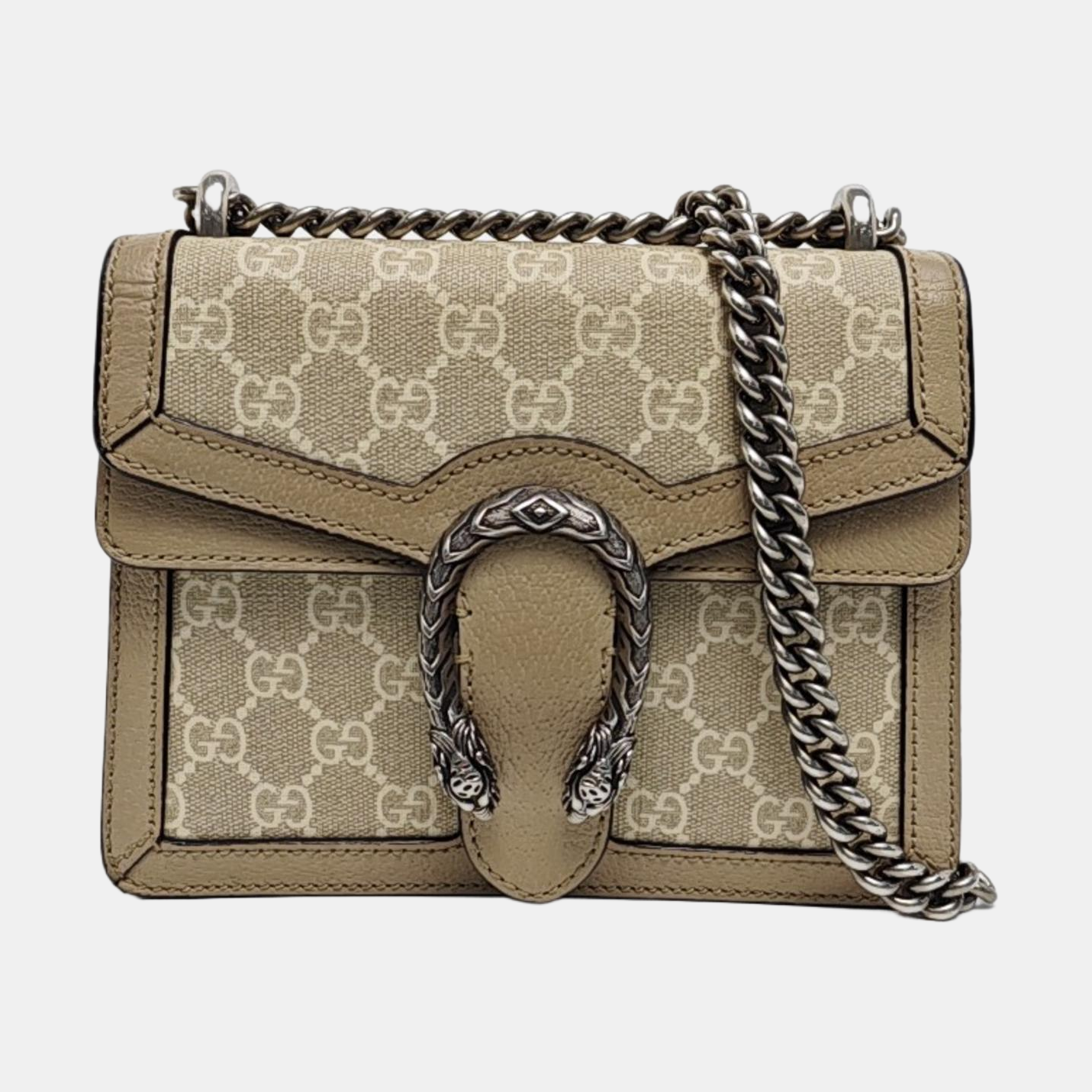 Dionysus Mini Monogram Coated Canvas Beige