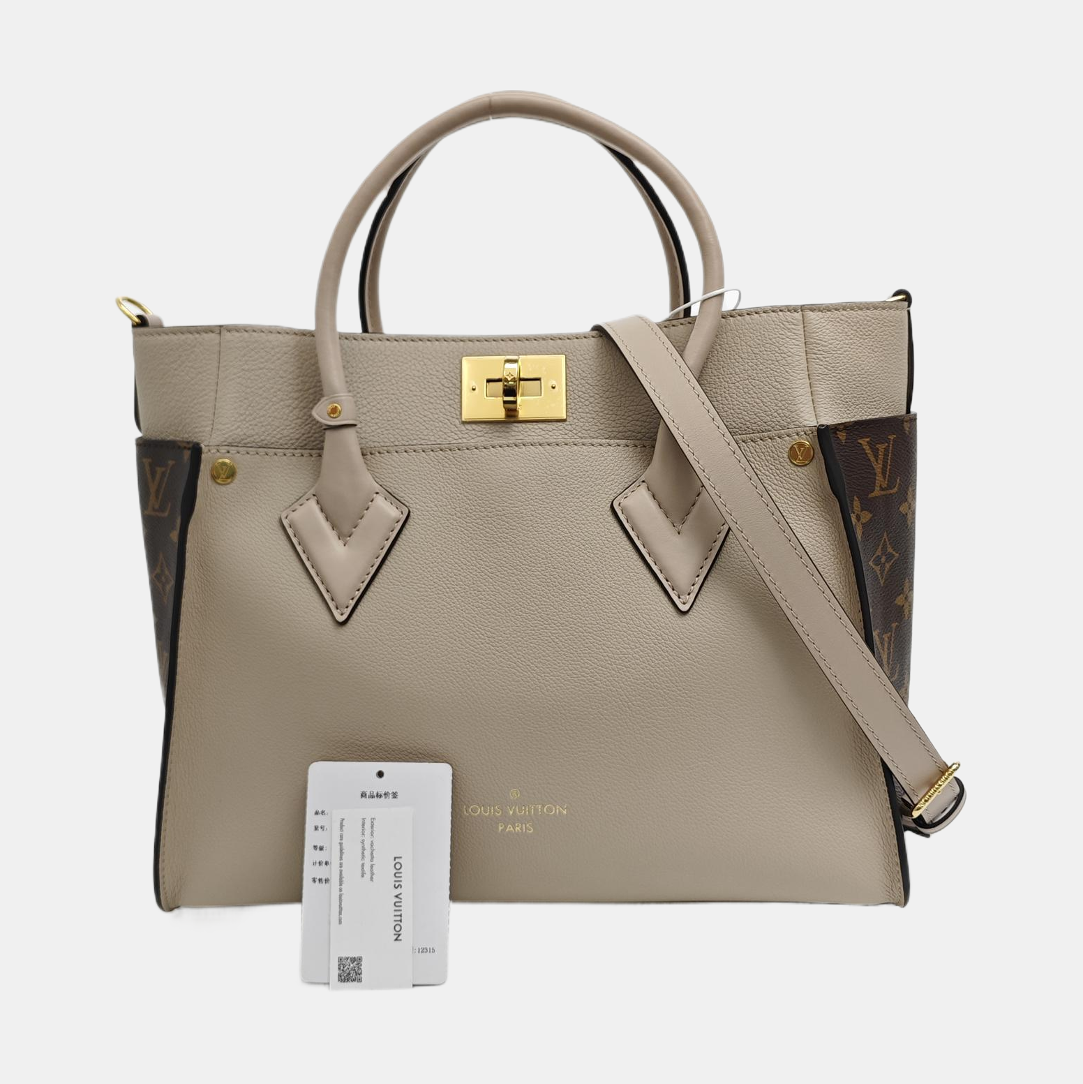 ON MY SIDE MM Monogram Calfskin Beige